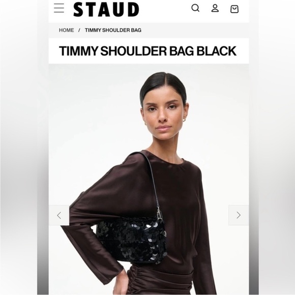 NWT • STAUD Timmy bag in black sequin - Picture 4 of 11